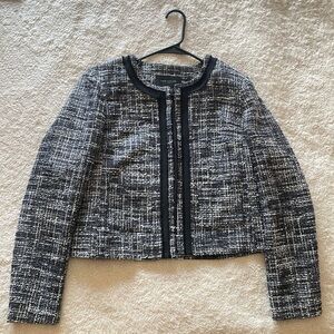 Ann Taylor Navy Tweed Jacket Size 10